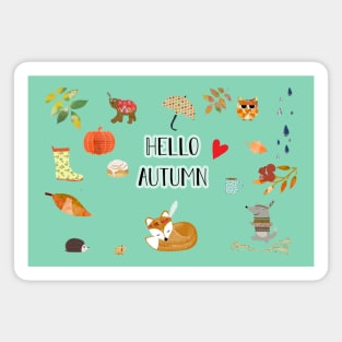 Hello Autumn cute Animals Magnet